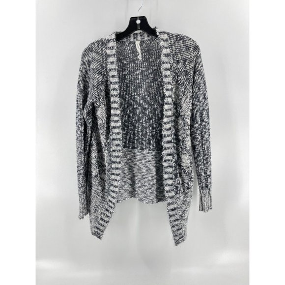 Aeropostale Women's Long Sleeve Gray Drape Front Knit Sweater Size Medium - Picture 2 of 13